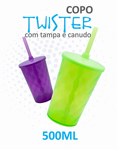 COPO TWISTER COM TAMPA 500ML | WD Personalizados